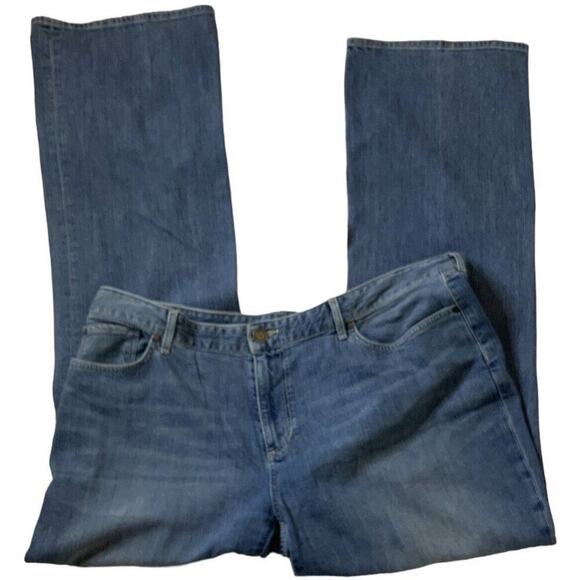 Vintage Eddie Bauer Jeans Womens Plus Size 18 Straight Bootcut Medium Wash Denim - Picture 5 of 11